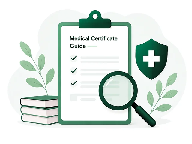 OMC Health guides and resources page showing online medical certificate articles and healthcare information cards.