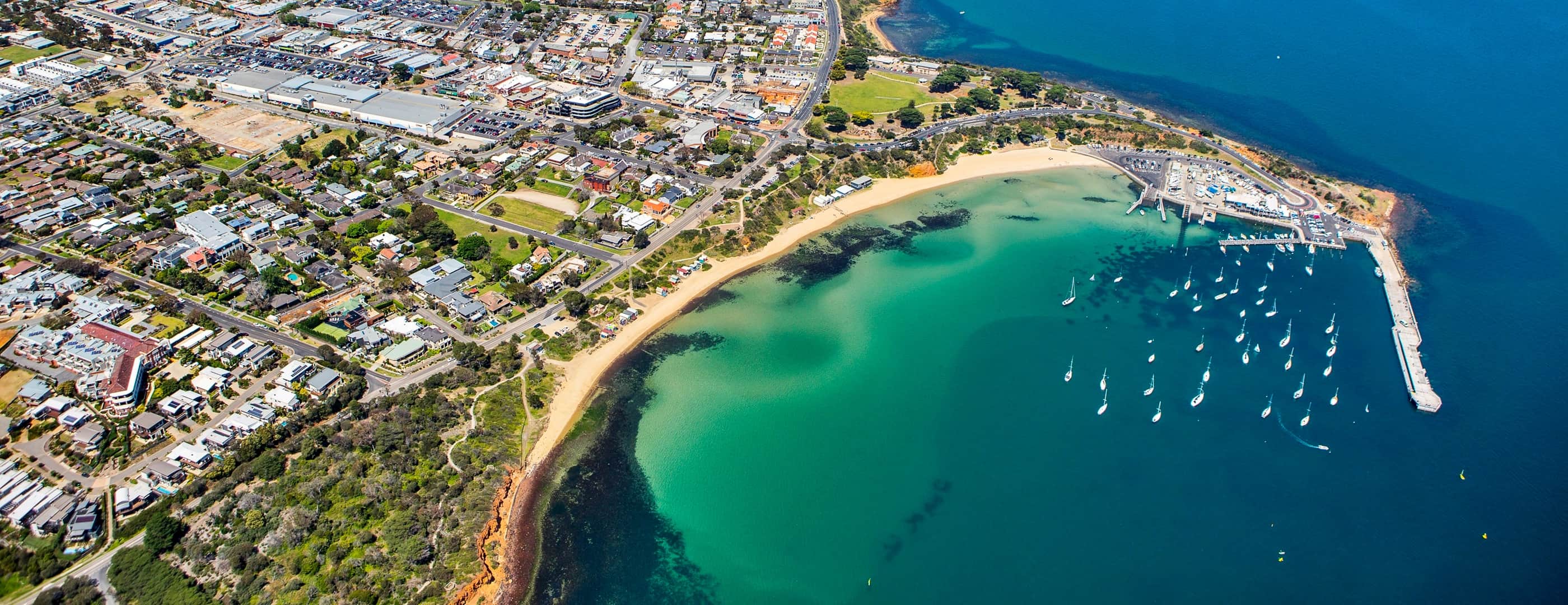 Aerial view of the Australian coastline