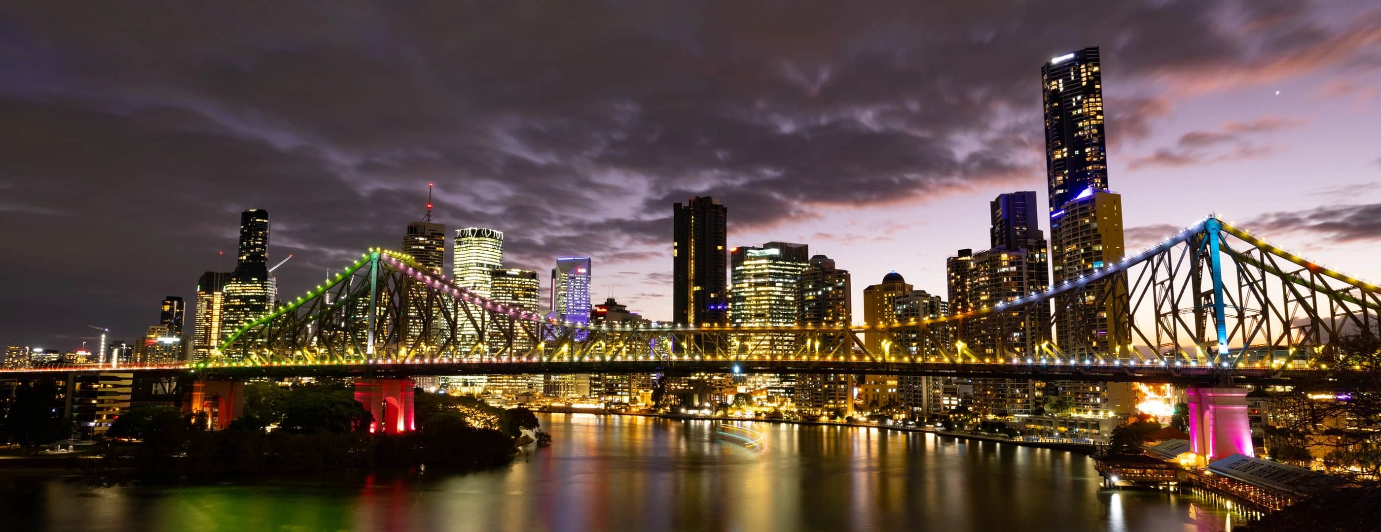 Brisbane city skyline and Story Bridge