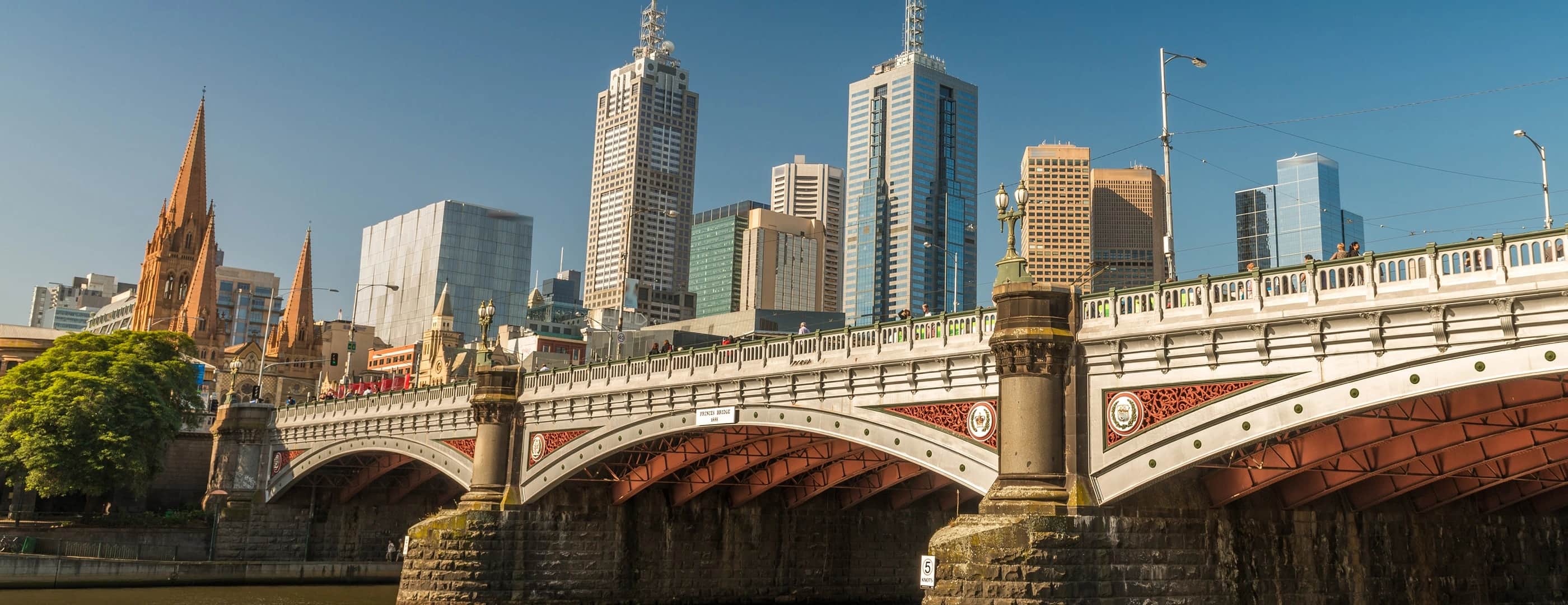 Melbourne CBD skyline along the Yarra River