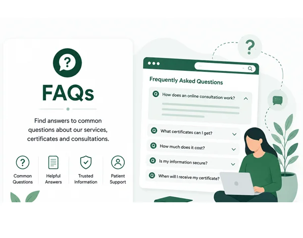 OMC Health FAQ support illustration with help desk and question